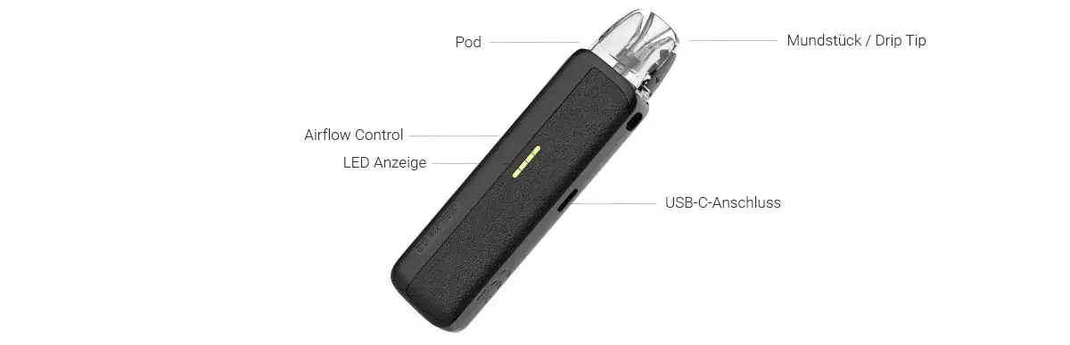 Das Uwell Caliburn G5 Lite SE Pod Kit überzeugt mit 1600 mAh Akku, bis zu 6 Tagen Laufzeit, automatischer Leistungsregelung und PRO-FOCS 4.0. Dual Adjustable Airflow, Side-Fill-System, 4-Bar LED-Anzeige und USB-C Laden. Kompatibel mit GPP, G4 und G3 Pods.