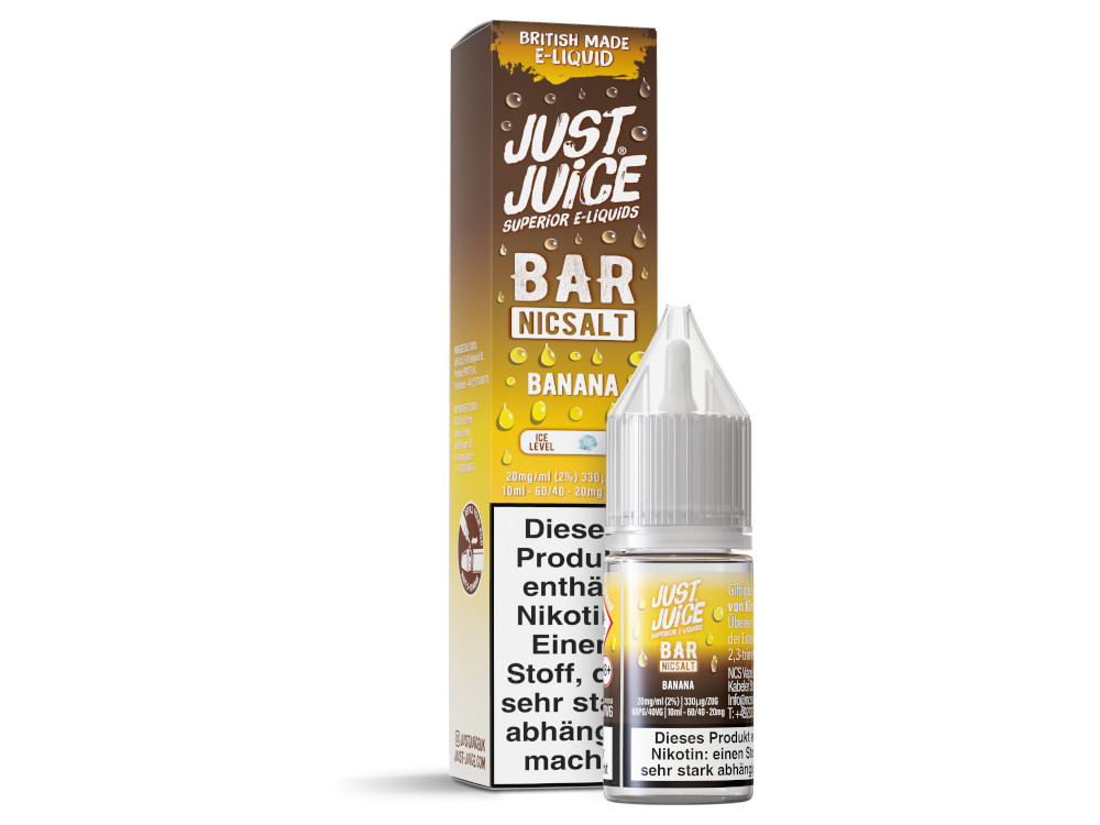 Just Juice - Bar - Banana 1 Just Juice Bar Banana – Nikotinsalz Liquid 10 ml | 10 & 20 mg/ml