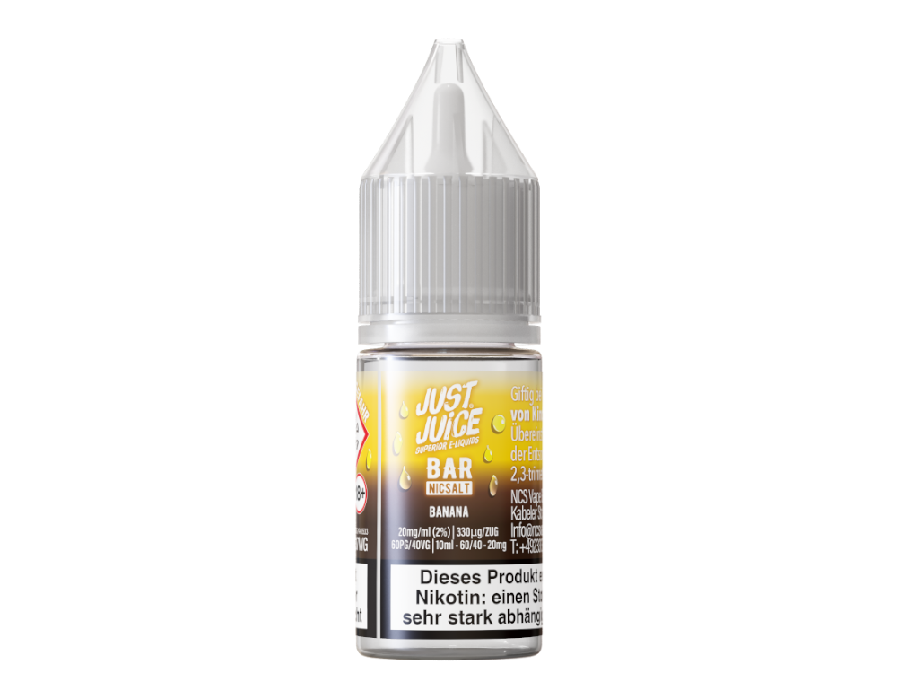 Just Juice - Bar - Banana 2 Just Juice Bar Banana – Nikotinsalz Liquid 10 ml | 10 & 20 mg/ml
