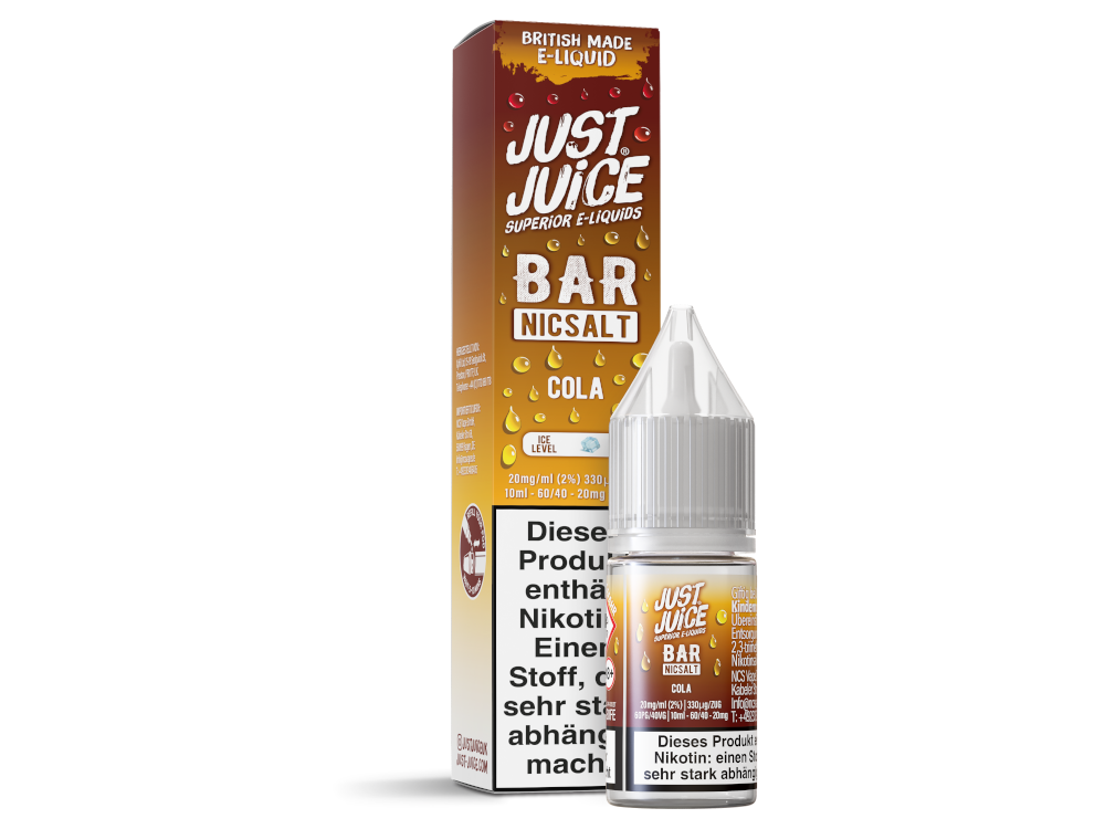 Just Juice - Bar - Cola 2 Just Juice Bar Cola – Nikotinsalz Liquid 10 ml | 10 & 20 mg/ml
