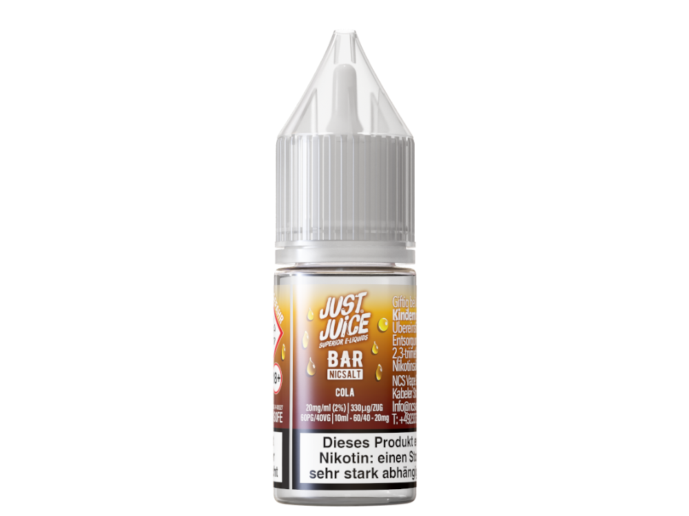 Just Juice - Bar - Cola 1 Just Juice Bar Cola – Nikotinsalz Liquid 10 ml | 10 & 20 mg/ml