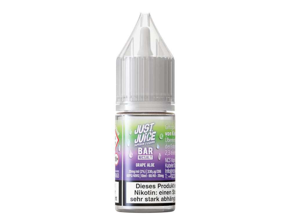 Just Juice - Bar - Grape Aloe 2 Just Juice Bar Grape Aloe – Nikotinsalz Liquid 10 ml | 10 & 20 mg/ml