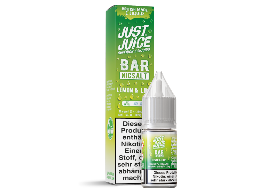 Just Juice - Bar - Lemon & Lime 1 Just Juice Bar Lemon Lime – Nikotinsalz Liquid 10 ml | 10 & 20 mg/ml