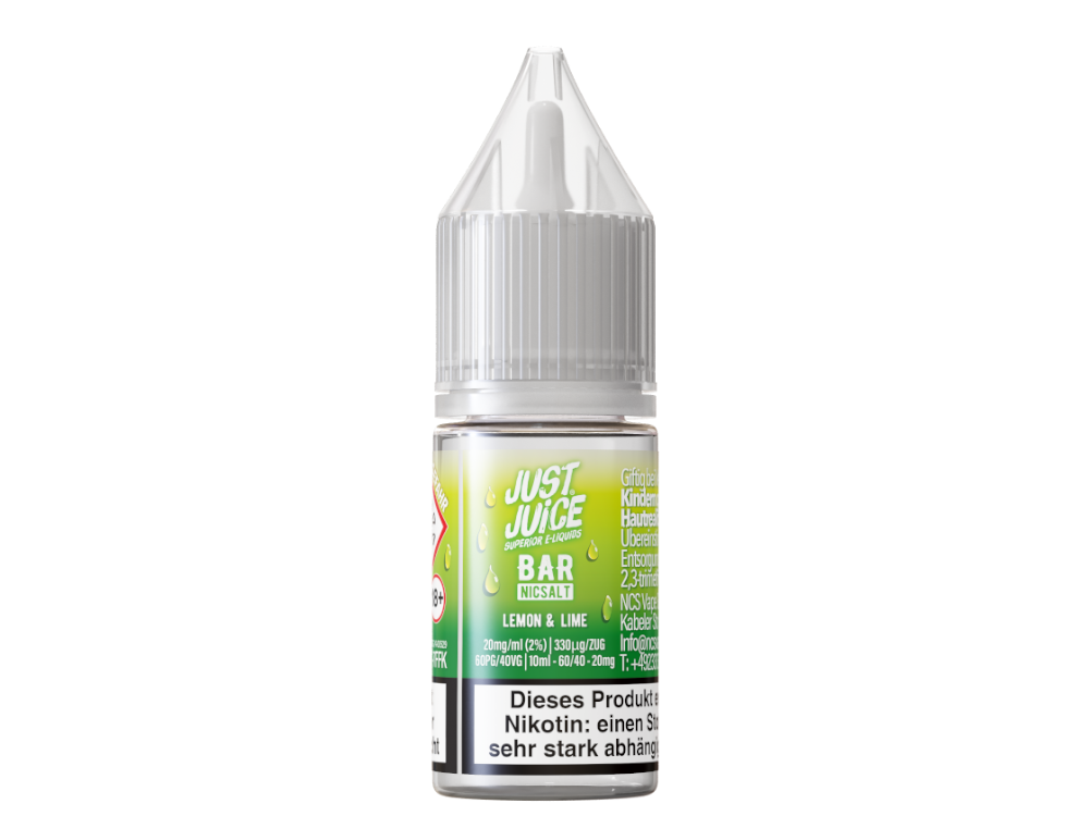 Just Juice - Bar - Lemon & Lime 2 Just Juice Bar Lemon Lime – Nikotinsalz Liquid 10 ml | 10 & 20 mg/ml