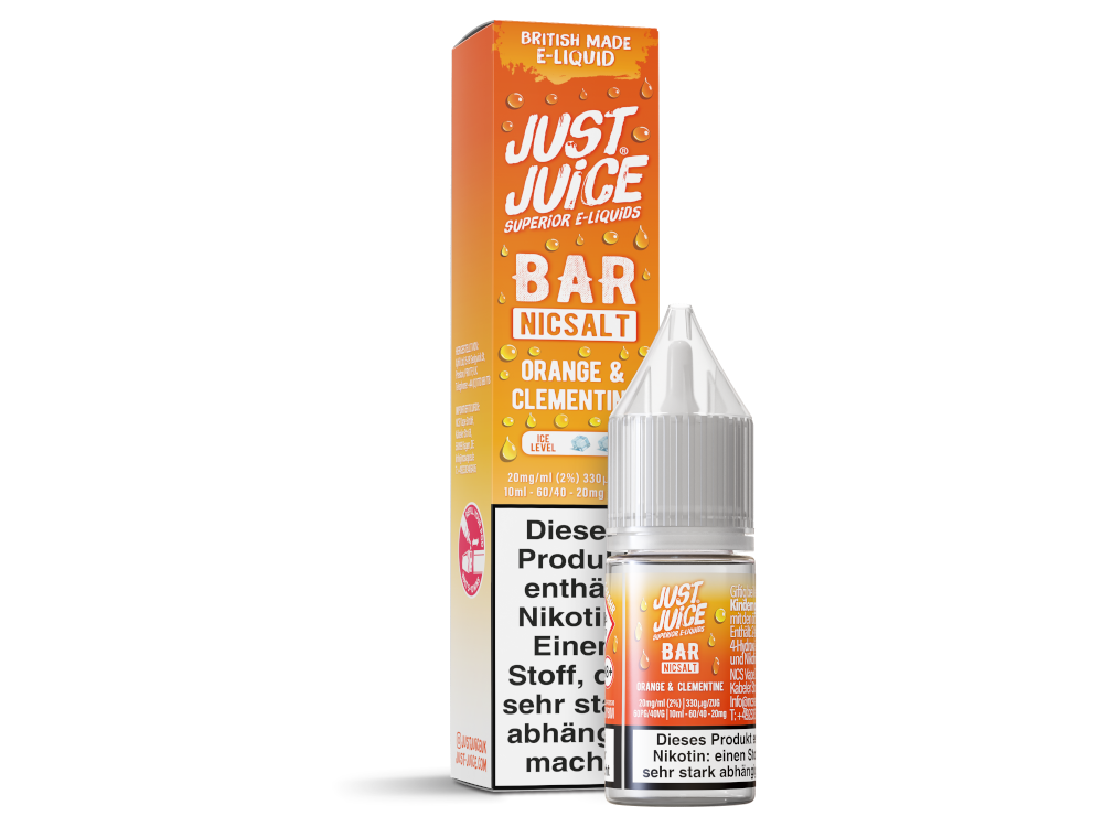 Just Juice - Bar - Orange & Clementine 1 Just Juice Bar Orange Clementine – Nikotinsalz Liquid 10 ml | 10 & 20 mg/ml