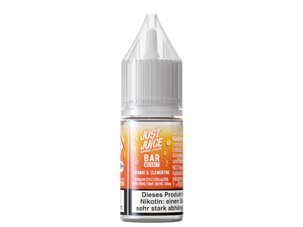 Just Juice - Bar - Orange & Clementine 2 Just Juice Bar Orange & Clementine – Nikotinsalz Liquid 10 ml | 10 & 20 mg/ml