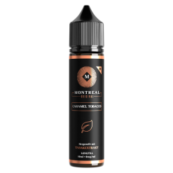 Montreal Original Caramel Tobacco Longfill: 10 ml Tabakaroma mit dezenter Karamellnote in der 60 ml Flasche. Zigarettennaher Geschmack aus verarbeiteten Industrietabaken, weiches Mundgefühl, einfach mit Base und Nikotinshots anmischen. Jetzt bei LETZ Go bestellen.