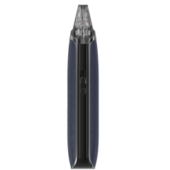 Vape-Stift mit transparentem Tank und dunklem Griff, modernes Design.